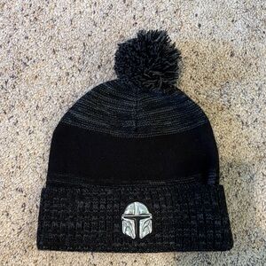 Star Wars Black Beanie with Silver Mandalorian Emblem